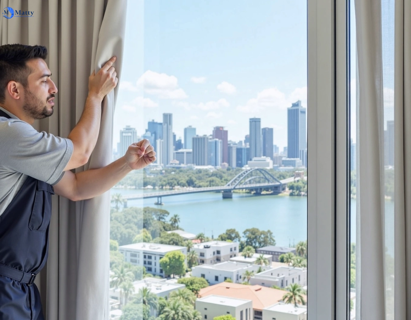 Professional curtain steam cleaning service oxenford QLD by Matty Curtain Cleaning